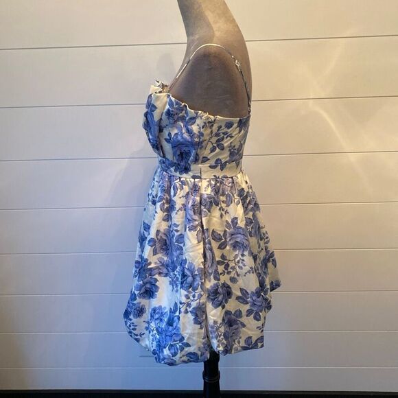 BOUTIQUE Short Floral CocktailDress Blue/White Size Small - Picture 5 of 10